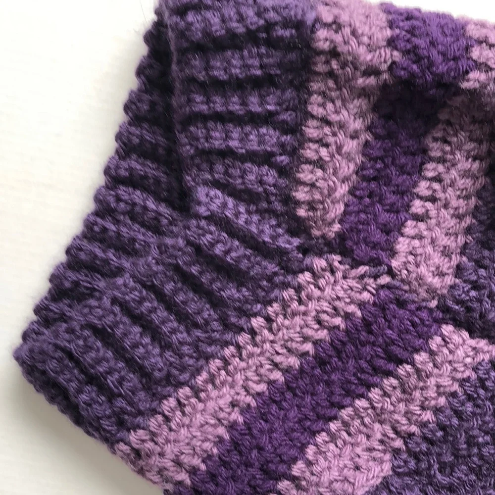 Handmade Crochet Dog Striped Purple sweater